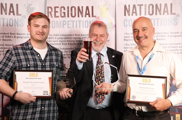 Drygate Brewing Co Managing Director Matt Corden, SIBA Competitions Committee Chair Guy Sheppard + Sinclair Breweries Commerical Manager Craig Steven